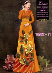 Vải áo dài hoa hồng in 3D