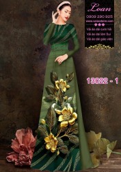 Vải áo dài hoa hồng in 3D