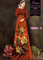 Vải áo dài hoa hồng in 3D