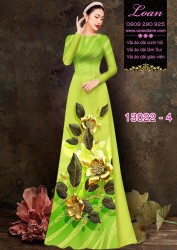 Vải áo dài hoa hồng in 3D