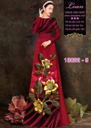 Vải áo dài hoa hồng in 3D