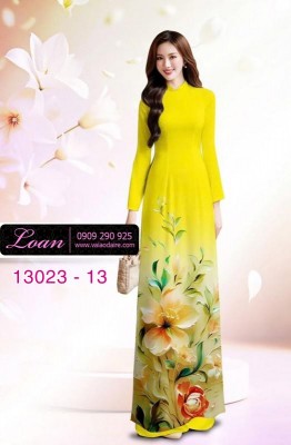 Vải áo dài hoa in 3D-13023