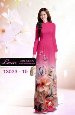 Vải áo dài hoa in 3D-13023