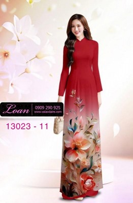 Vải áo dài hoa in 3D-13023