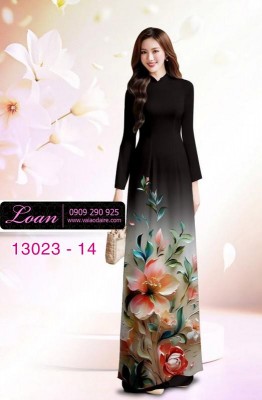 Vải áo dài hoa in 3D-13023