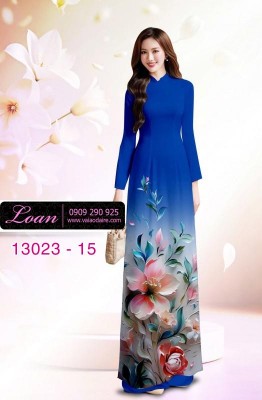 Vải áo dài hoa in 3D-13023