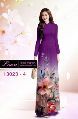 Vải áo dài hoa in 3D-