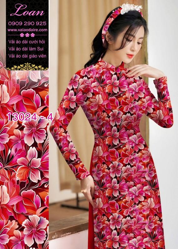 Vải áo dài hoa nhỏ in 3D