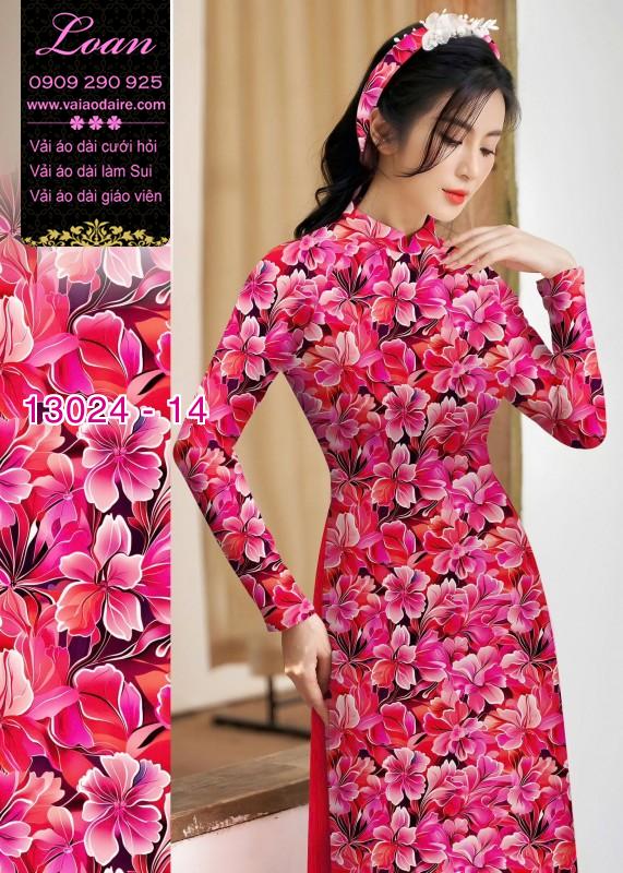 Vải áo dài hoa nhỏ in 3D