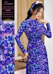 Vải áo dài hoa nhỏ in 3D