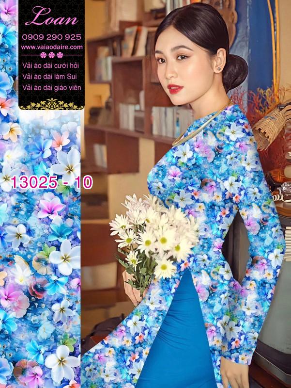 Vải áo dài hoa nhỏ in 3D