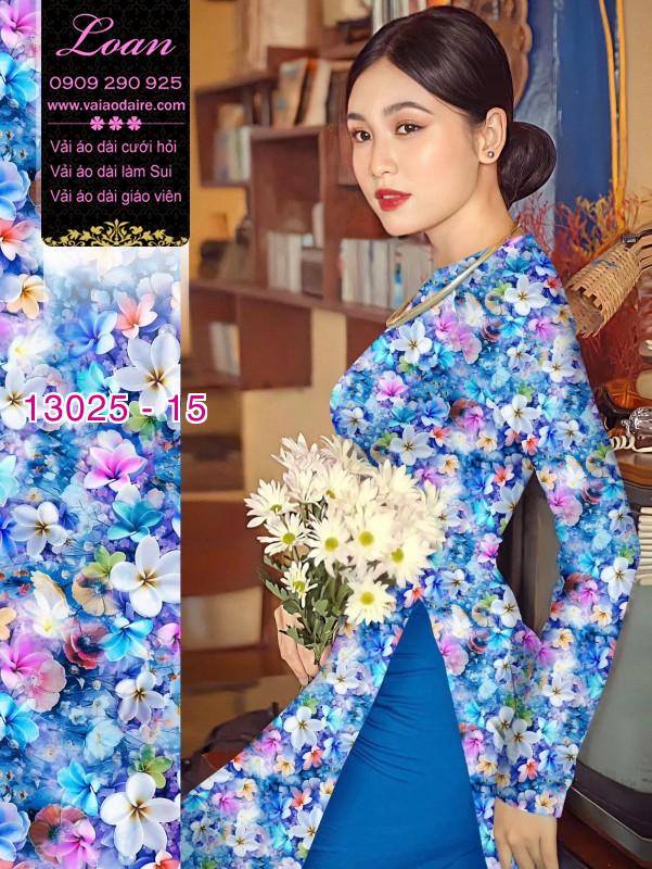 Vải áo dài hoa nhỏ in 3D