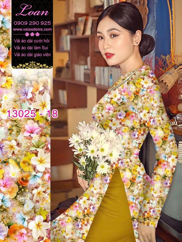 Vải áo dài hoa nhỏ in 3D
