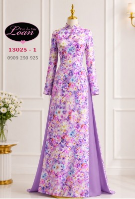 Vải áo dài hoa nhỏ in 3D-DT 13025