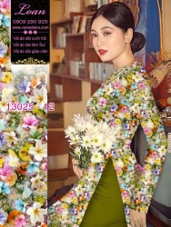 Vải áo dài hoa nhỏ in 3D