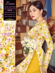 Vải áo dài hoa nhỏ in 3D