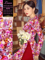 Vải áo dài hoa nhỏ in 3D