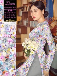 Vải áo dài hoa nhỏ in 3D