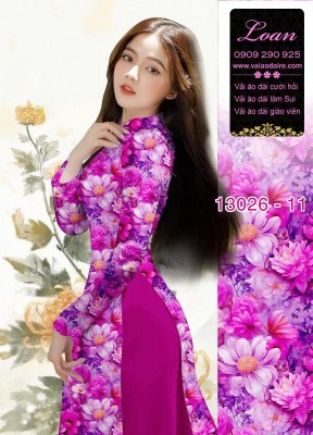 Vải áo dài hoa nhỏ in 3D-13026