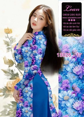 Vải áo dài hoa nhỏ in 3D-13026