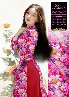 Vải áo dài hoa nhỏ in 3D-13026