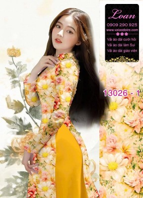 Vải áo dài hoa nhỏ in 3D-13026