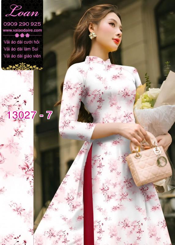 Vải áo dài hoa nhỏ in 3D