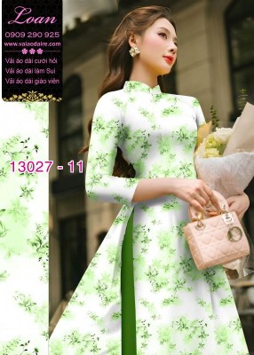 Vải áo dài hoa nhỏ in 3D-13027