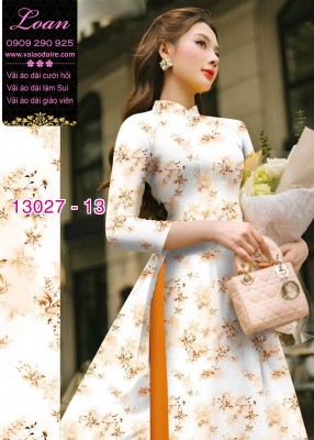 Vải áo dài hoa nhỏ in 3D-13027