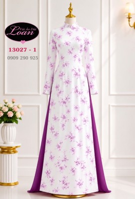 Vải áo dài hoa nhỏ in 3D-DT 13027