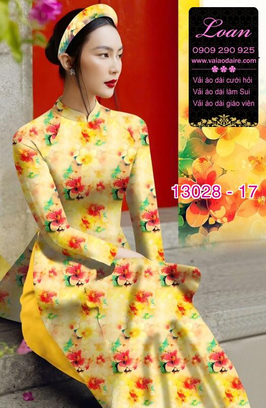 Vải áo dài hoa nhỏ in 3D