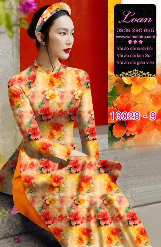 Vải áo dài hoa nhỏ in 3D