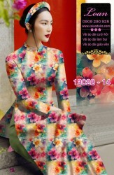 Vải áo dài hoa nhỏ in 3D
