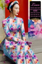 Vải áo dài hoa nhỏ in 3D