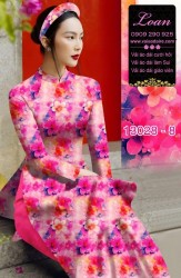 Vải áo dài hoa nhỏ in 3D