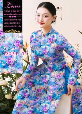 Vải áo dài hoa nhỏ in 3D-13029