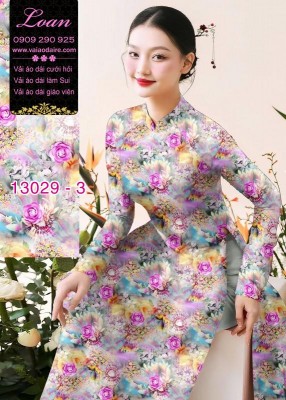 Vải áo dài hoa nhỏ in 3D-13029