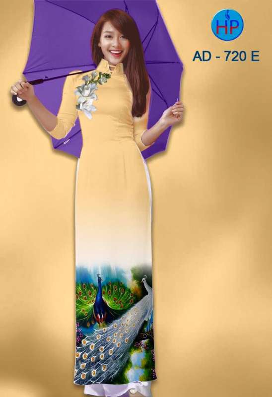 Vải áo dài chim Công
