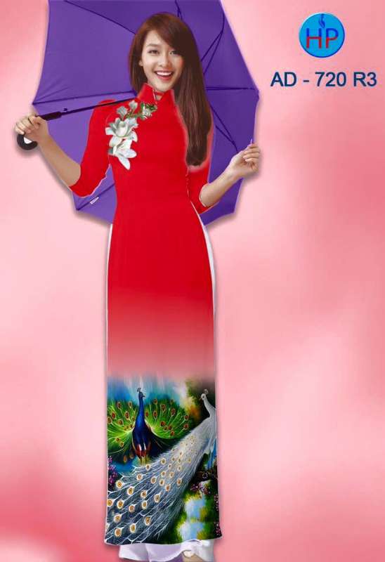 Vải áo dài chim Công