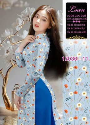 Vải áo dài hoa nhí in 3D-13030