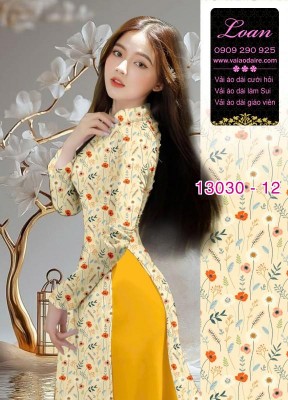 Vải áo dài hoa nhí in 3D-13030