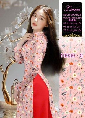 Vải áo dài hoa nhí in 3D-13030