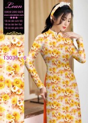 Vải áo dài hoa nhí in 3D
