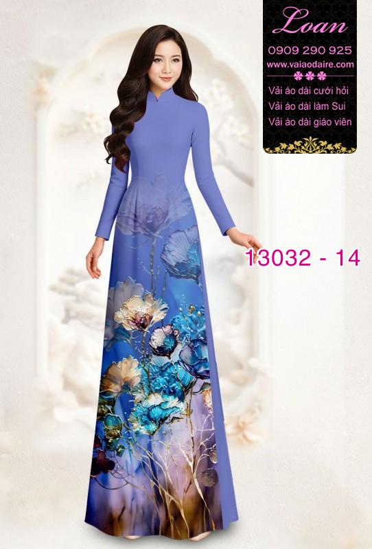 Vải áo dài hoa in 3D