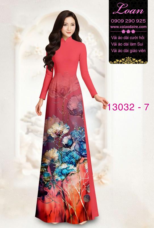 Vải áo dài hoa in 3D