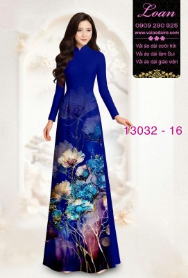 Vải áo dài hoa in 3D-13032