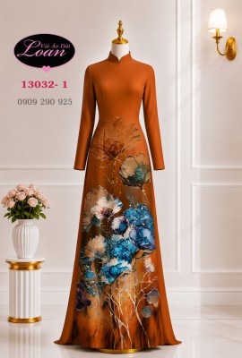 Vải áo dài hoa in 3D-DT 13032
