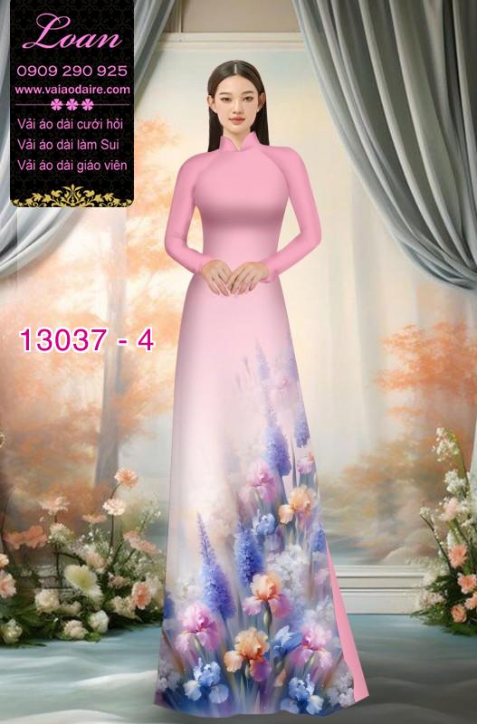 Vải áo dài hoa in 3D