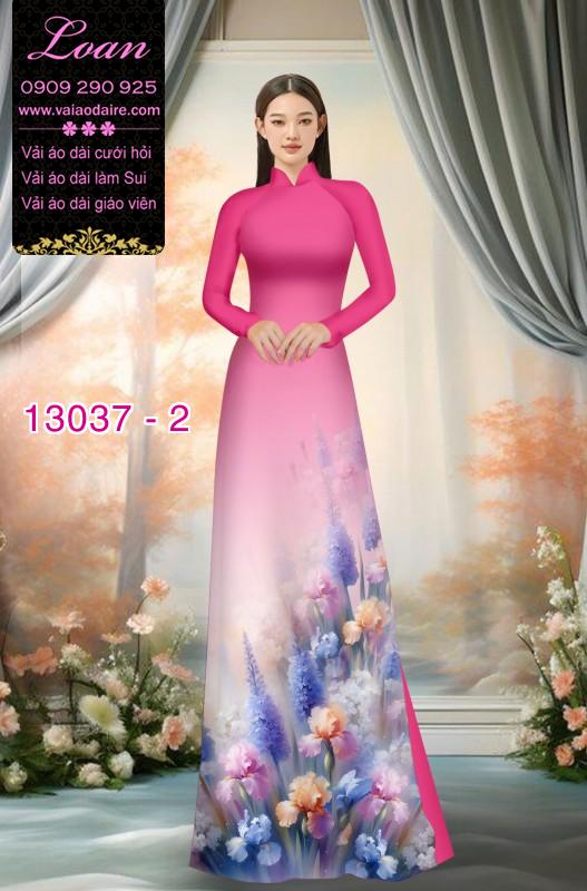 Vải áo dài hoa in 3D