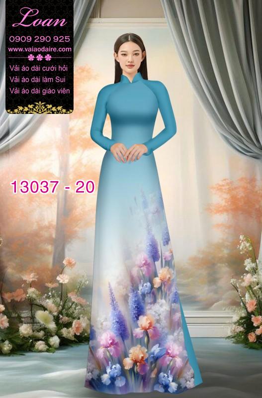 Vải áo dài hoa in 3D